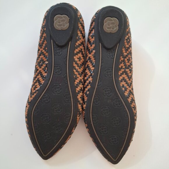 Elliot Lucca Women's Leather Black & Tan Woven Classic Loafers Size 8.5 - Picture 3 of 8